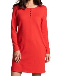 Toad&Co. Ponderosa Long Sleeve Thermal Dress. Blood Orange. Size XSmall. NWT